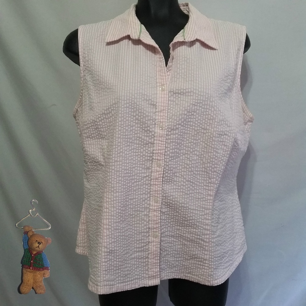 Izod pink and white striped top